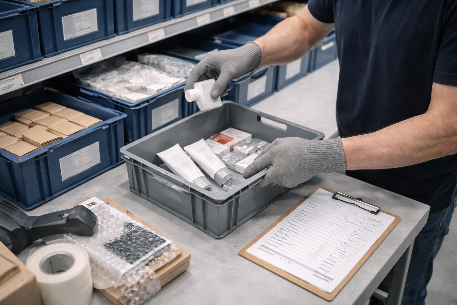 Einzelkommissionierung im Lager