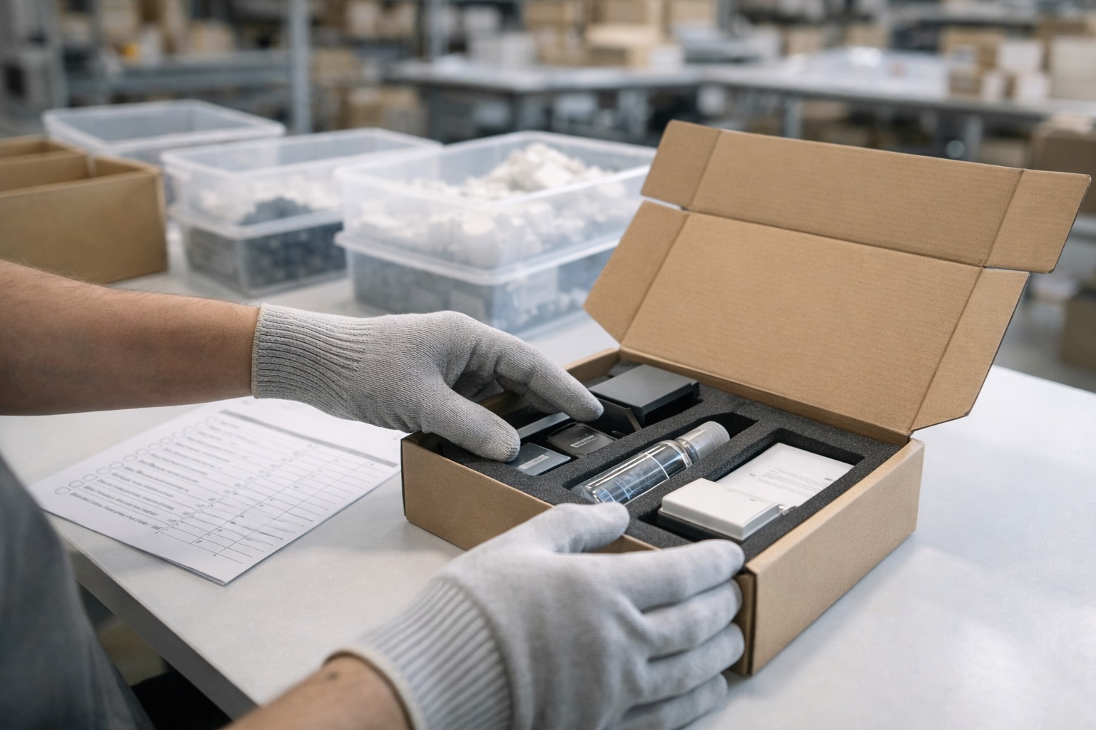 Manuelle Konfektionierung von Produkten